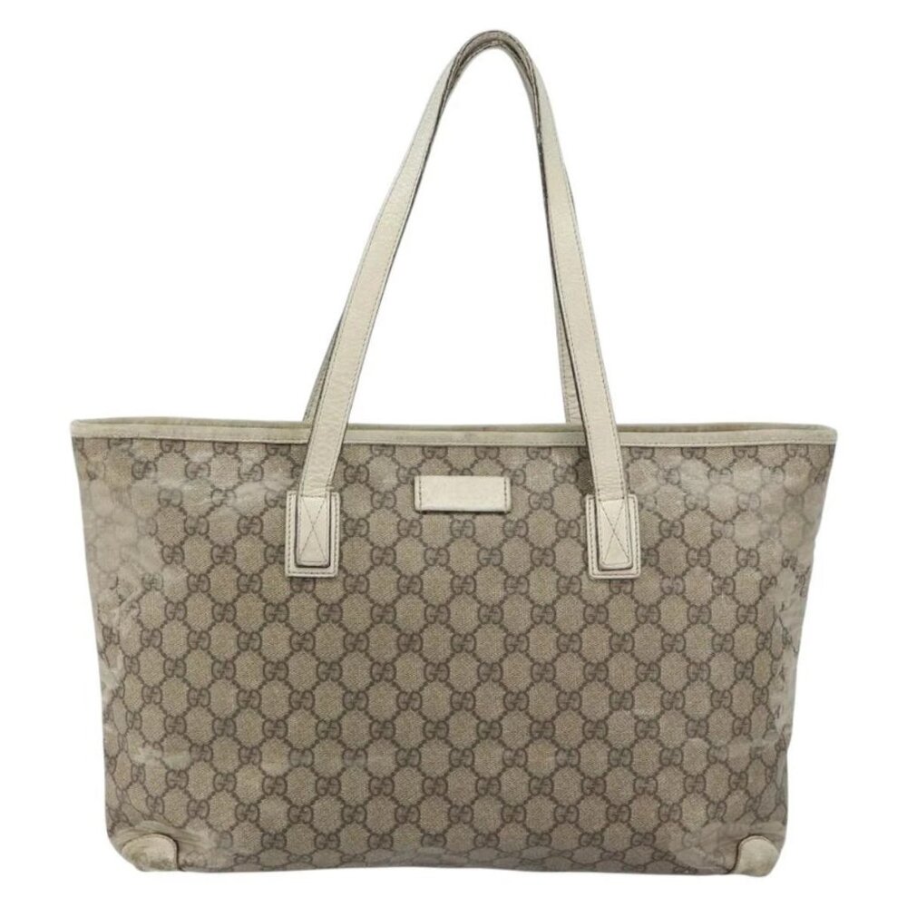 GUCCI GG Supreme Tote Bag PVC Beige 211137 Auth 156914 - Picture 2 of 16